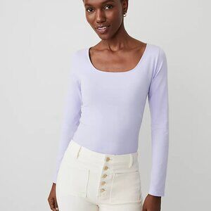 NWT Ann Tylor Lilac Square Neck Top